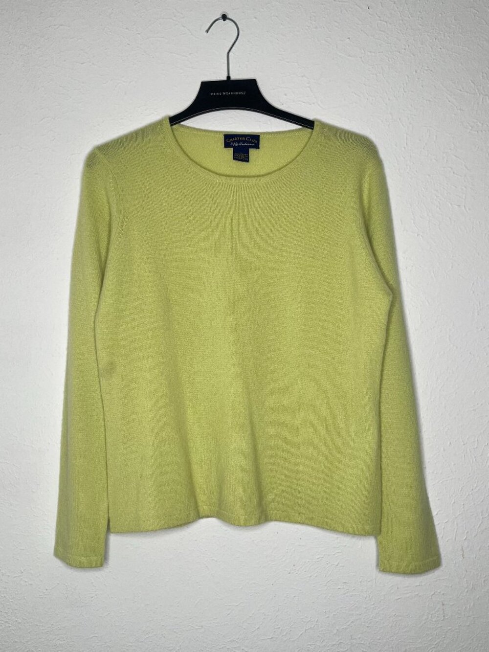 Women's VTG Charter Club 2-Ply Cashmere Green Sweater Size Large